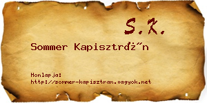 Sommer Kapisztrán névjegykártya